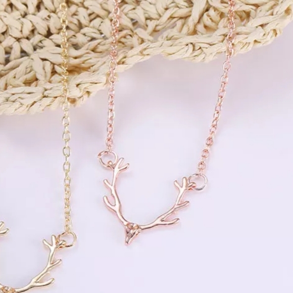 ♡Darla♡ Antler Rose Gold Necklace - Picture 2 of 3
